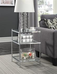 img 1 attached to Convenience Concepts Royal Crest Chrome Glass End Table