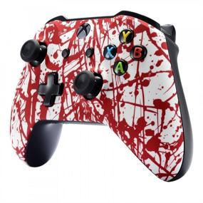 img 1 attached to 🎮 Enhance Your Gaming Experience with eXtremeRate Blood Spatter Faceplate Cover & Soft Touch Shell Case for Xbox One X & One S Controllers!