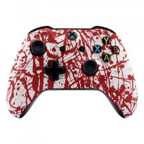 img 4 attached to 🎮 Enhance Your Gaming Experience with eXtremeRate Blood Spatter Faceplate Cover & Soft Touch Shell Case for Xbox One X & One S Controllers!