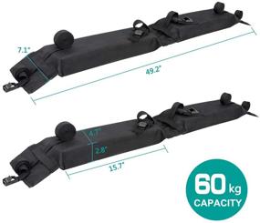 img 3 attached to 🏔️ Soft Roof Rack Pad - Foldable Ski & Snowboard Carriers: Universal Ski Roof Rack with Adjustable Straps for Kayak, Canoe, Surfboard, Paddleboard, SUP & Snowboard