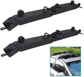 img 4 attached to 🏔️ Soft Roof Rack Pad - Foldable Ski & Snowboard Carriers: Universal Ski Roof Rack with Adjustable Straps for Kayak, Canoe, Surfboard, Paddleboard, SUP & Snowboard