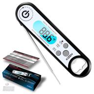 kizen ip100 digital meat thermometer - instant read waterproof food thermometer with built-in bottle opener for kitchen, outdoor cooking & grilling - black logo