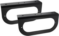 abrams 6-inch oval tail light l-shape mounting brackets for grommet/flush mount oval oblong truck trailer rv taillight lights - black powder coated steel (2 pack) - vertical or horizontal mounting logo