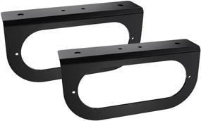 img 4 attached to Abrams 6-Inch Oval Tail Light L-Shape Mounting Brackets for Grommet/Flush Mount Oval Oblong Truck Trailer RV Taillight Lights - Black Powder Coated Steel (2 Pack) - Vertical or Horizontal Mounting