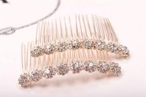 img 3 attached to 💎 Stunning Alloy Diamond Tiara Comb Hair Accessories Hair Forks (Set of 2)