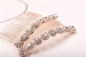 img 4 attached to 💎 Stunning Alloy Diamond Tiara Comb Hair Accessories Hair Forks (Set of 2)