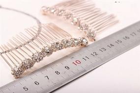 img 1 attached to 💎 Stunning Alloy Diamond Tiara Comb Hair Accessories Hair Forks (Set of 2)