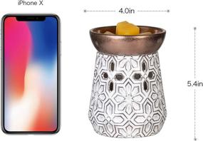 img 3 attached to 🕯️ NALATI SUNPIN Ceramic Hollow Relief Candle Warmer: An Elegant and Efficient Electric Wax Warmer for Scented Wax and Fragrances, Perfect Aroma Decor for Bedroom and Office in Stunning White