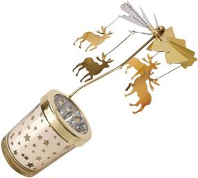 img 1 attached to 🎠 Add Festive Flair with Holibanna Gold Christmas Carousel Spinning Deer Candlestick Holder!