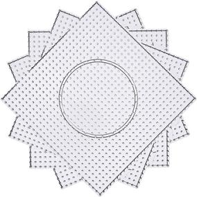 img 2 attached to 🔲 Perler Clear Pegboards Set: 4-Pack Big Clear Plastic Pegboards for Perler Beads + 5 Colorful Patterns, Tweezers, and Ironing Papers