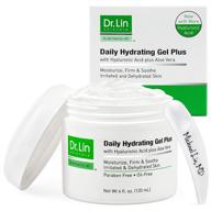 💦 dr. lin skincare daily hydrating gel 4 oz - soothe, repair & hydrate sensitive, irritated, dry, aging & oily acne-prone skin. hyaluronic acid & aloe boost for water cooling, refreshing face moisturizer. lightweight, oil-free. not tested on animals. only $6.75/oz! logo