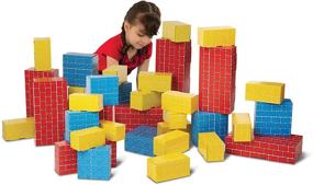 img 4 attached to 🧱 Melissa & Doug Jumbo Building Blocks - 40 Extra-Thick Cardboard Blocks in 3 Sizes