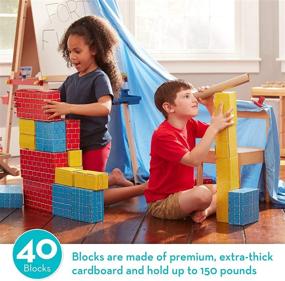 img 3 attached to 🧱 Melissa & Doug Jumbo Building Blocks - 40 Extra-Thick Cardboard Blocks in 3 Sizes