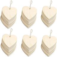 🌲 60 pieces 3-inch wooden heart slices: natural, unfinished wood cutouts for wedding party diy projects, card making, and more! logo