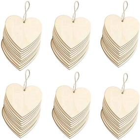 img 2 attached to 🌲 60 Pieces 3-inch Wooden Heart Slices: Natural, Unfinished Wood Cutouts for Wedding Party DIY Projects, Card Making, and More!