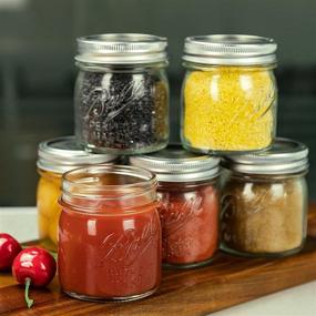 img 1 attached to 🍯 Mason Jars Regular Mouth 8 oz - 24 Pack: Small Clear Half Pint Glass Canning Jars with Airtight Lids and Bands for Preserving, Honey, Jam, Jelly, Kitchen Spices & DIY Projects