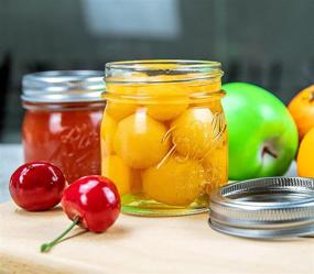 img 2 attached to 🍯 Mason Jars Regular Mouth 8 oz - 24 Pack: Small Clear Half Pint Glass Canning Jars with Airtight Lids and Bands for Preserving, Honey, Jam, Jelly, Kitchen Spices & DIY Projects