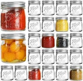 img 4 attached to 🍯 Mason Jars Regular Mouth 8 oz - 24 Pack: Small Clear Half Pint Glass Canning Jars with Airtight Lids and Bands for Preserving, Honey, Jam, Jelly, Kitchen Spices & DIY Projects