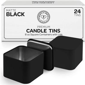 img 4 attached to Hearts & Crafts 8-oz Black Square Tin Cans with Lids, 24-Pack - Perfect for Arts & Crafts, Candle Jars, Storage, and Gifts