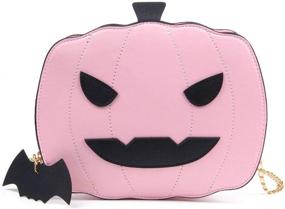 img 4 attached to 🎃 Halloween Pumpkin Shoulder Handbag for Women - Crossbody Bags, Wallets, and Totes