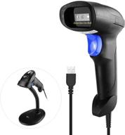 🔎 netumscan handheld usb qr barcode scanner with adjustable stand - wired automatic 1d 2d image bar code reader for store, supermarket, warehouse (wired) logo