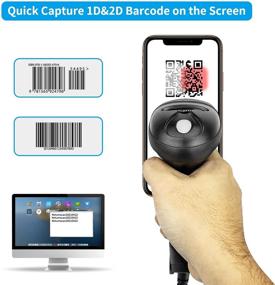 img 3 attached to 🔎 Портативный USB сканер QR и штрих-кода NetumScan с подставкой - проводной автоматический считыватель линейных и двумерных штрих-кодов для магазина, супермаркета, склада (проводной)