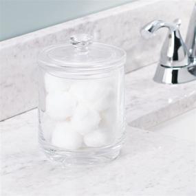 img 3 attached to 🛀 mDesign Clear Glass Bathroom Vanity Storage Organizer: A Stylish Apothecary Canister Jar Holder for Your Bathroom Essentials