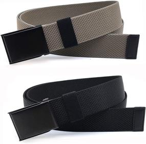 img 3 attached to 👖 Versatile Elastic Stretch Belt 2: Ideal Men's Casual and Military Belt Accessory