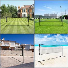 img 3 attached to 🏸 SONGMICS Badminton Net Set: Versatile Sports Equipment for Indoor/Outdoor Court - Portable, Easy Setup, Multi-use for Badminton, Tennis, Volleyball, Pickleball