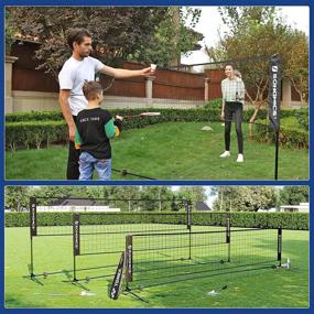 img 2 attached to 🏸 SONGMICS Badminton Net Set: Versatile Sports Equipment for Indoor/Outdoor Court - Portable, Easy Setup, Multi-use for Badminton, Tennis, Volleyball, Pickleball