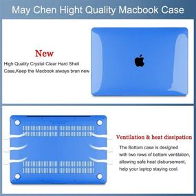 img 3 attached to 💙 May Chen Dark Blue Crystal Plastic Hard Shell Case for MacBook Pro 13 inch A2338/A2289/A2251 2020 Release - Compatible with Retina Display, Touch Bar, and Touch ID