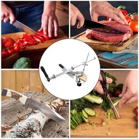 img 2 attached to 🔪 Professional Stainless Steel Kitchen Chef Knife Sharpener with Abrasive Holding System – Home Knife Sharpening Kit including 10 Whetstones