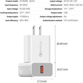 img 3 attached to 🔌 TZONOO Быстрозарядное зарядное устройство для стены с USB, Quick Charge 3.0, 18 Вт - Портативный переходник для путешествий для беспроводного зарядного устройства, iPhone, iPad, Samsung - Быстрый сетевой переходник для iPhone X/8/7, AirPods Pro и многое другое - Белый