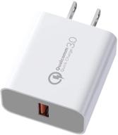 🔌 tzonoo быстрозарядное зарядное устройство для стены с usb, quick charge 3.0, 18 вт - портативный переходник для путешествий для беспроводного зарядного устройства, iphone, ipad, samsung - быстрый сетевой переходник для iphone x/8/7, airpods pro и многое другое - белый логотип