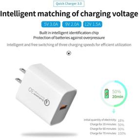 img 1 attached to 🔌 TZONOO Быстрозарядное зарядное устройство для стены с USB, Quick Charge 3.0, 18 Вт - Портативный переходник для путешествий для беспроводного зарядного устройства, iPhone, iPad, Samsung - Быстрый сетевой переходник для iPhone X/8/7, AirPods Pro и многое другое - Белый