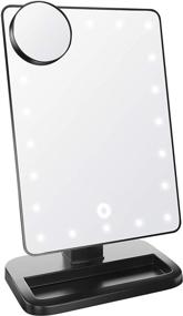 img 3 attached to 💡 Impressions Touch XL Dimmable LED Makeup Mirror with Wireless Bluetooth and 5X Magnifying Glass – Black Finish, Flip Power Switch