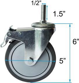 img 3 attached to 🛠️ Enhanced Maneuverability with Inch Total Lock Caster Threaded