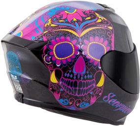 img 3 attached to ScorpionEXO EXO-R420 Sugarskull Black/Pink Street Motorcycle Helmet - Unisex/Small Size - Ultimate Protection for Motorcycle Enthusiasts