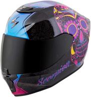 scorpionexo exo-r420 sugarskull black/pink street motorcycle helmet - unisex/small size - ultimate protection for motorcycle enthusiasts logo