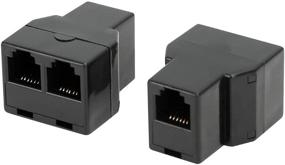 img 4 attached to 📞 Uvital RJ12 6P6C Telephone Line Splitters - 1 Female to 2 Female Connector, Black (2 Pack) – Effective Landline Cable Separator