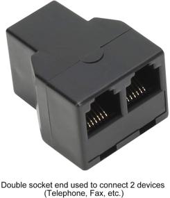 img 1 attached to 📞 Uvital RJ12 6P6C Telephone Line Splitters - 1 Female to 2 Female Connector, Black (2 Pack) – Effective Landline Cable Separator