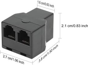 img 3 attached to 📞 Uvital RJ12 6P6C Телефонные разветвители линии - 1 разъем для двух разъемов, черный (2 шт.) - Эффективный разделитель кабеля для телефонной линии.