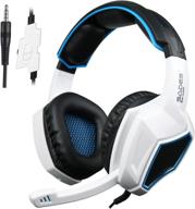 🎧 sades sa920 xbox one ps4 headset - immersive over ear stereo gaming headphones with microphone for pc, ios, smartphones - white black logo