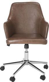 img 2 attached to 🪑 Safavieh Home Cadence: Swivel Office Chair in Brown Faux Leather & Chrome