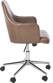 img 1 attached to 🪑 Safavieh Home Cadence: Swivel Office Chair in Brown Faux Leather & Chrome