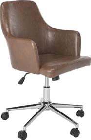 img 3 attached to 🪑 Safavieh Home Cadence: Swivel Office Chair in Brown Faux Leather & Chrome