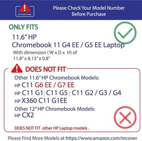 img 1 attached to 💠 mCover iPearl Hard Shell Case for 11.6" HP Chromebook 11 G4 EE / G5 EE (Part no. V2W29UT / V2W30UT / 1FX81UT / 1FX82UT) - Aqua, Co-Molded Rubber Edges, 180-degree Hinge