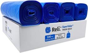 img 4 attached to 🗑️ Reli. SuperValue 40-45 Gallon Recycling Bags (100 Count) - Blue Trash Bags with 40-45 Gallon Capacity - Made in USA - Large Blue Recycling Garbage Bags Compatible with 31 Gal, 39 Gal, 45 Gal Containers