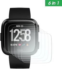 img 4 attached to 🛡️ AWINNER Fitbit Versa Screen Protector - Premium HD Clear Ultra High Definition Invisible Shield | Anti-Bubble Crystal Guard (6-Pack)