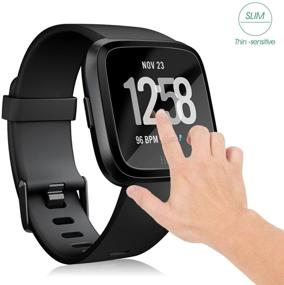 img 2 attached to 🛡️ AWINNER Fitbit Versa Screen Protector - Premium HD Clear Ultra High Definition Invisible Shield | Anti-Bubble Crystal Guard (6-Pack)
